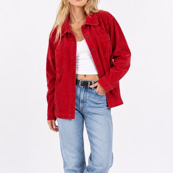 dressbarn Jackets & Blazers - Dressbarn Vintage Corduroy Cotton Shacket Red Size XL
